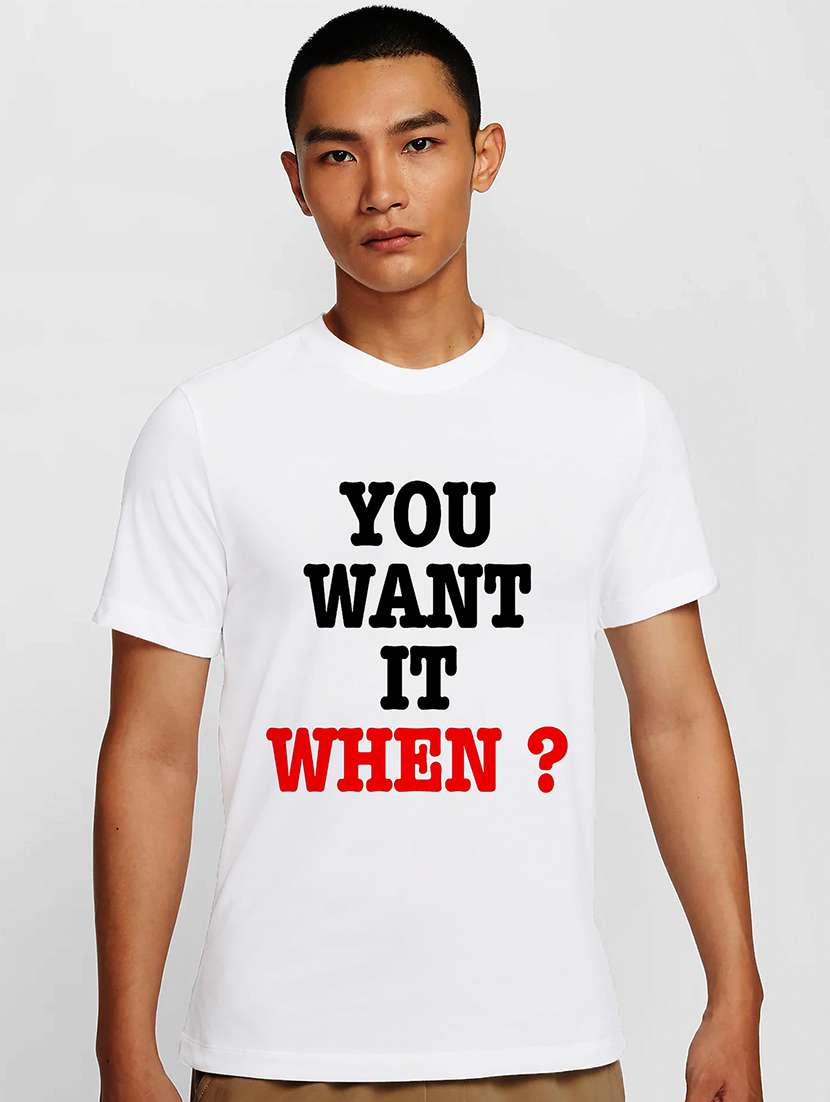 men white round neck regular fit t-shirt