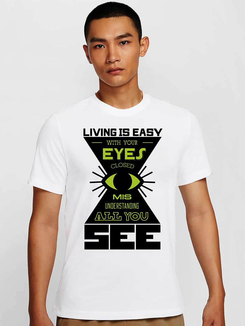 men white round neck regular fit t-shirt - 21842184 -  Zoom Image - 0
