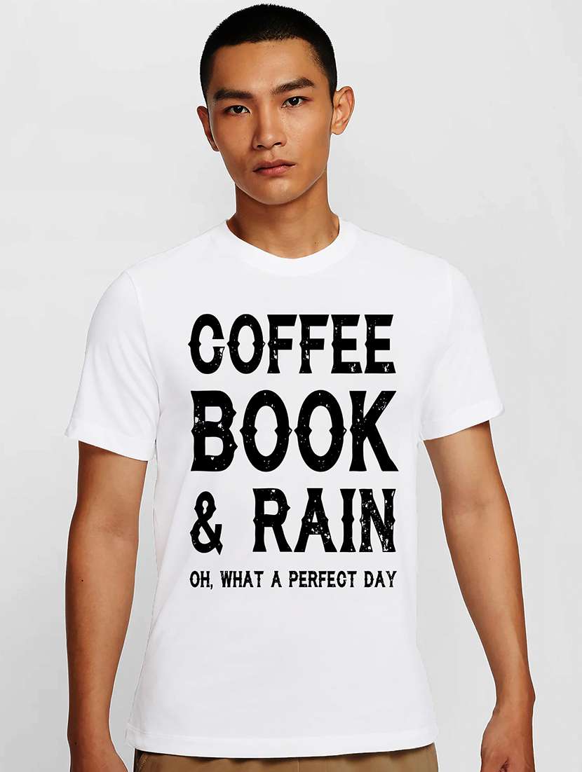 men white round neck regular fit t-shirt