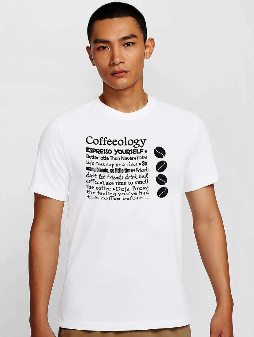 men white round neck regular fit t-shirt - 21842188 -  Zoom Image - 0