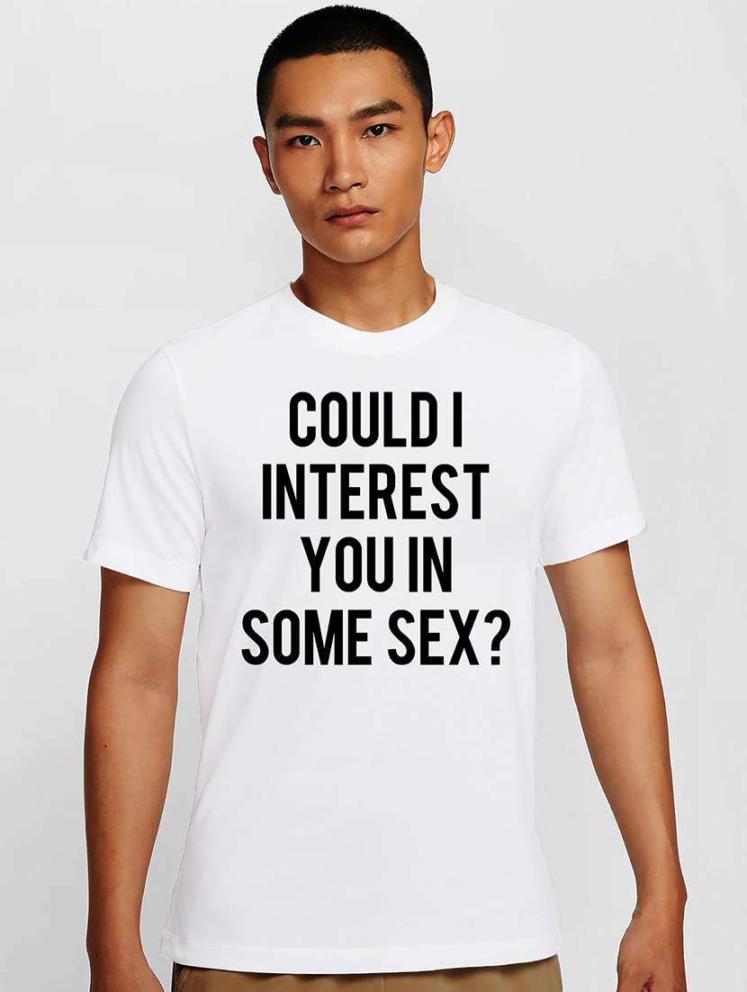 men white round neck regular fit t-shirt