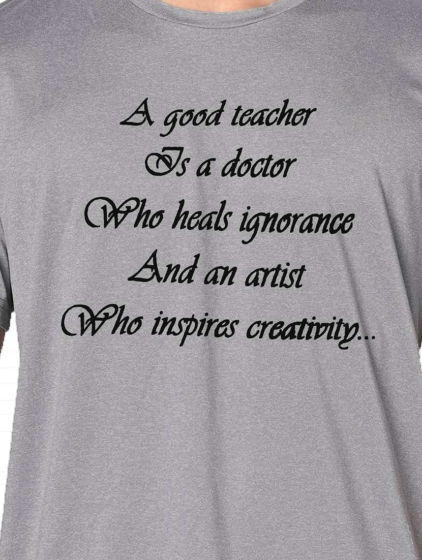 men grey round neck regular fit t-shirt - 21842212 -  Standard Image - 3