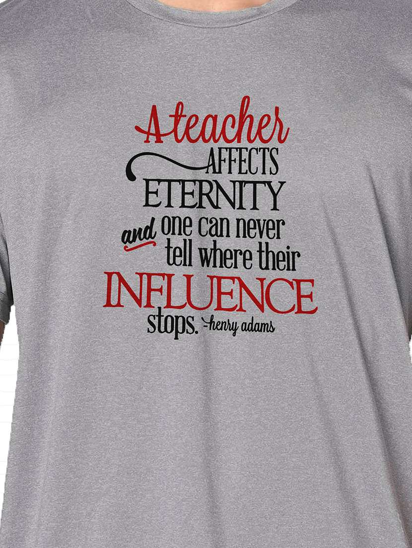 men grey round neck regular fit t-shirt - 21842215 -  Standard Image - 3