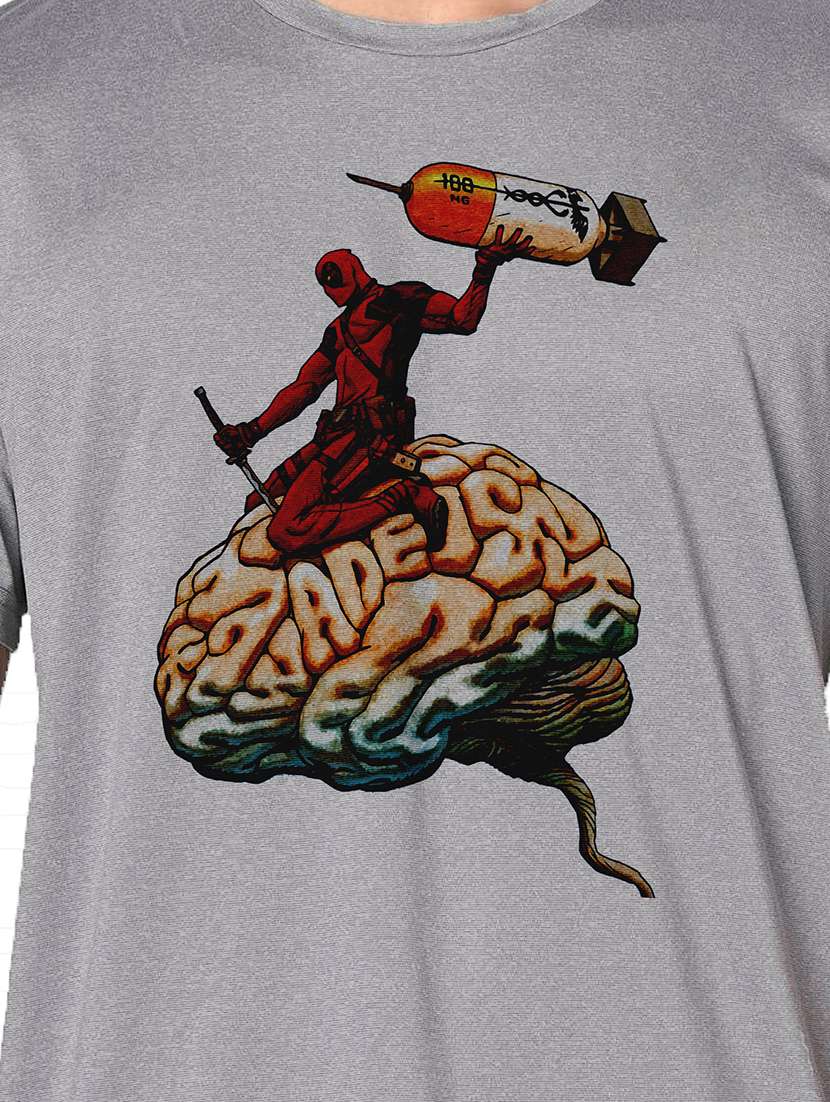 men grey round neck regular fit t-shirt - 21842223 -  Standard Image - 3