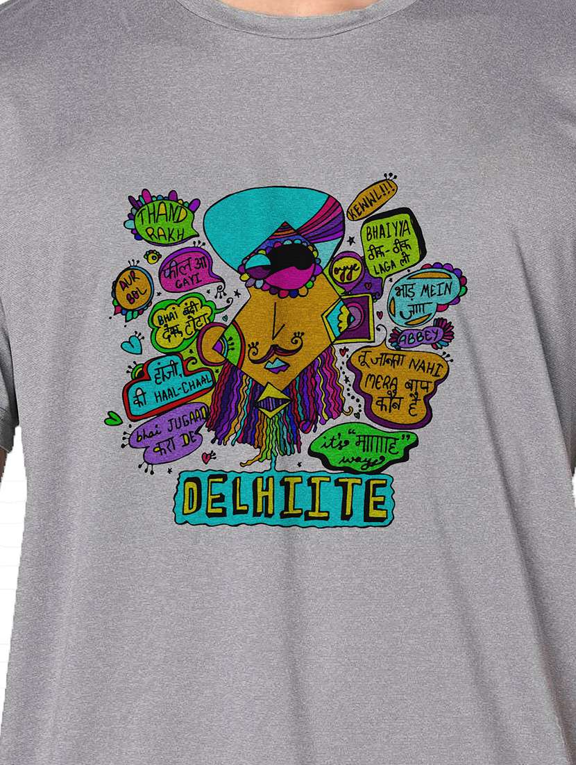 men grey round neck regular fit t-shirt - 21842227 -  Standard Image - 3