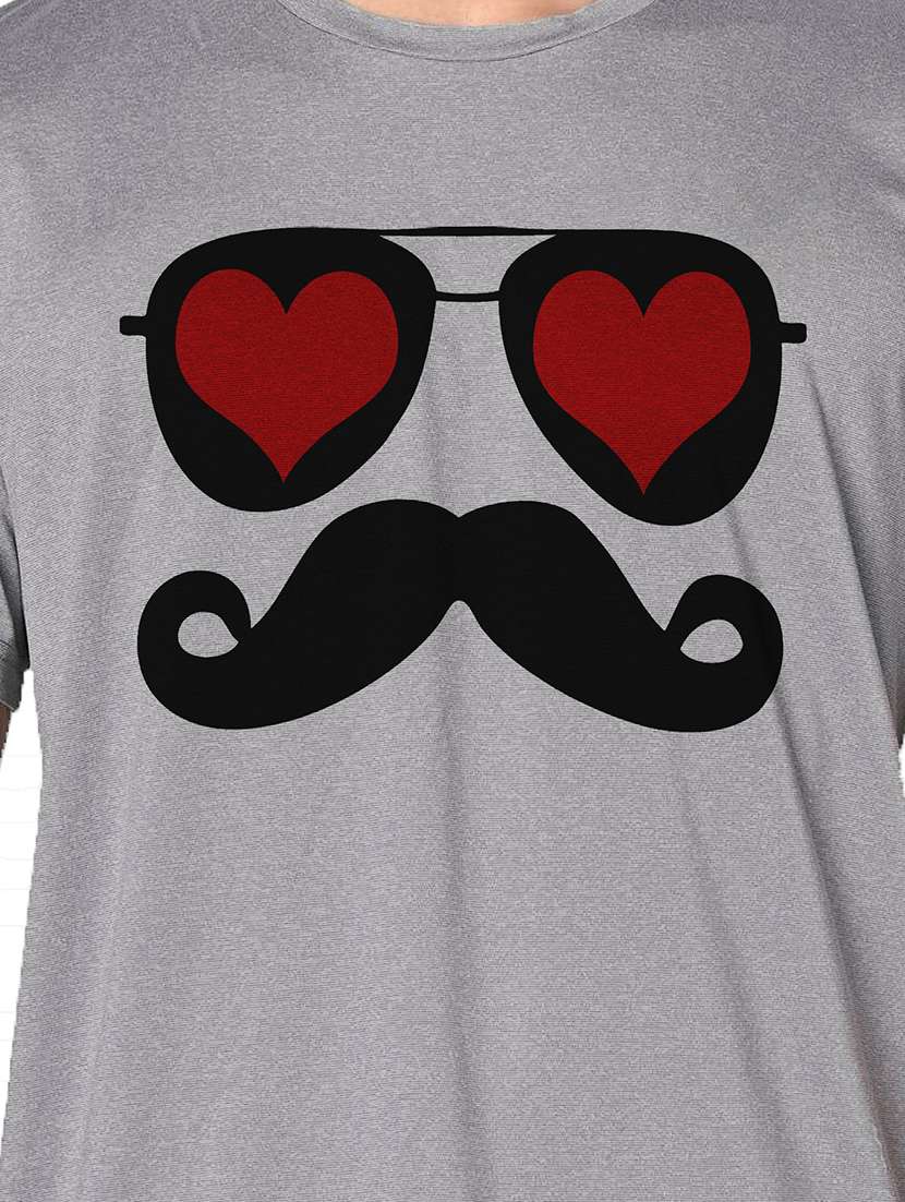 men grey round neck regular fit t-shirt - 21842228 -  Standard Image - 3