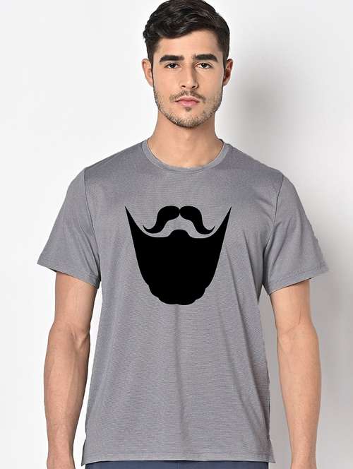 men grey round neck regular fit t-shirt - 21842230 -  Standard Image - 0