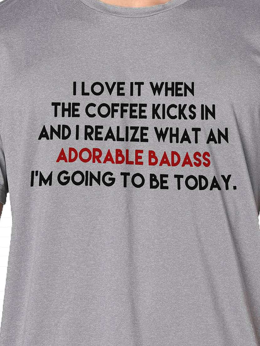 men grey round neck regular fit t-shirt - 21842240 -  Standard Image - 3