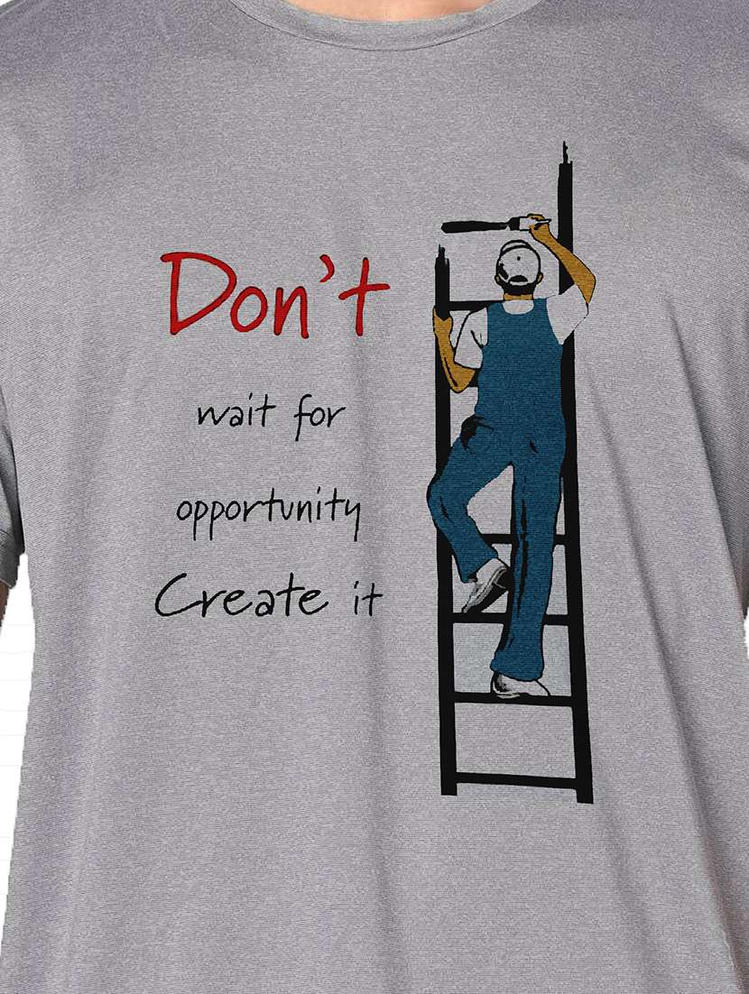 men grey round neck regular fit t-shirt - 21842249 -  Standard Image - 3