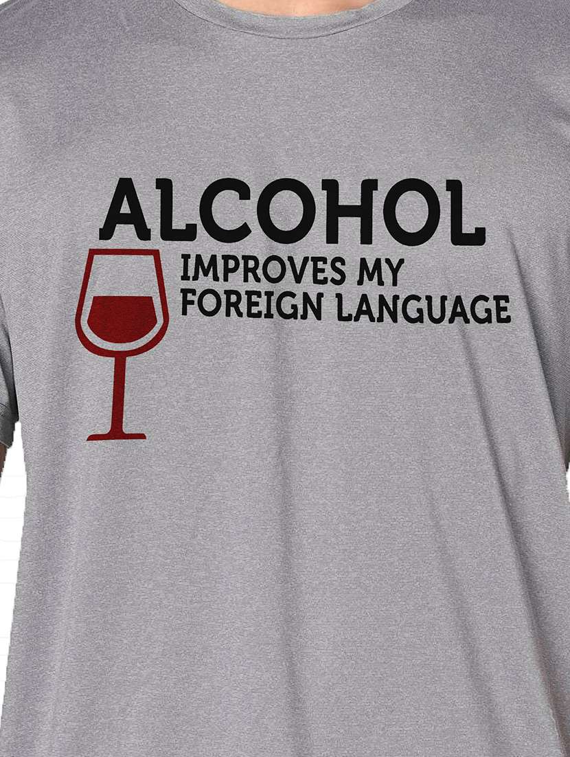 men grey round neck regular fit t-shirt - 21842251 -  Standard Image - 3