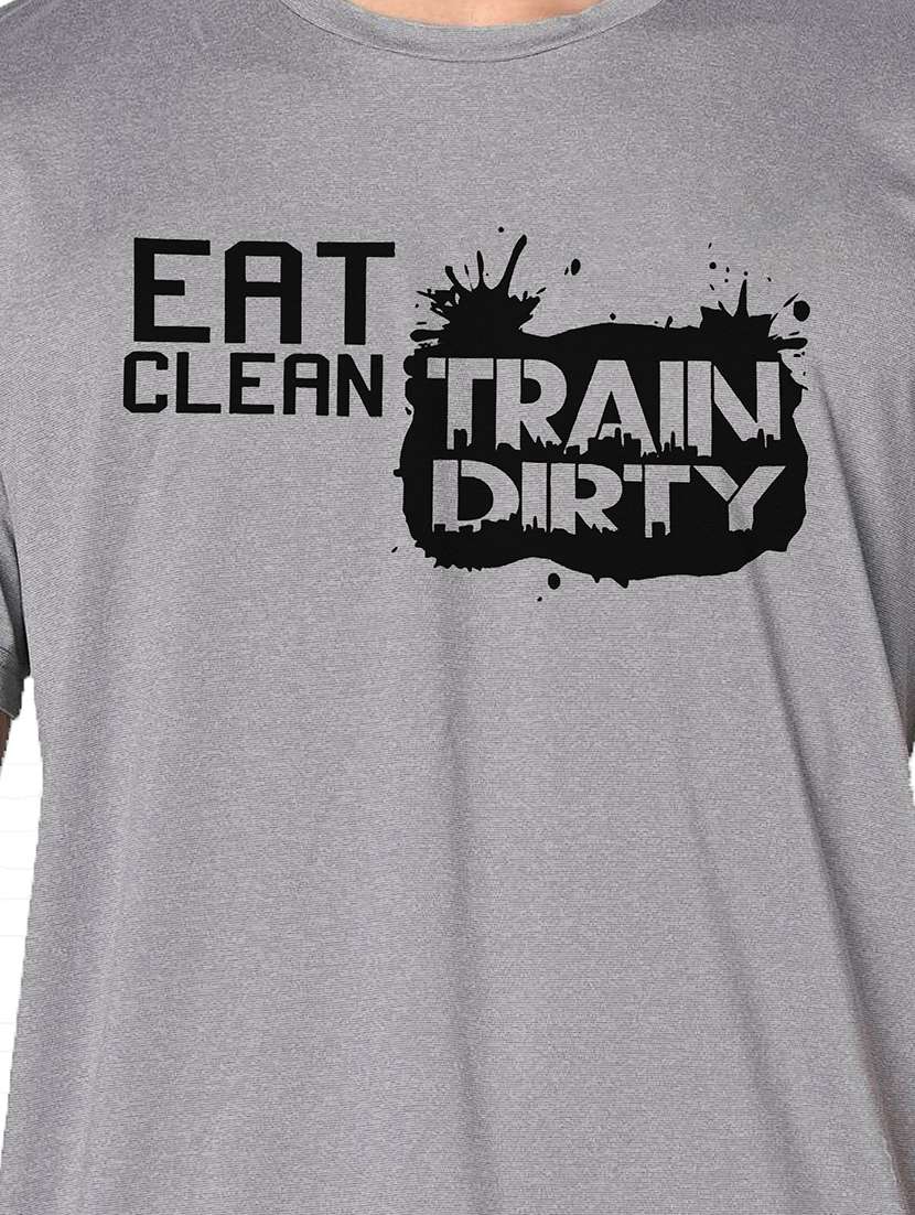 men grey round neck regular fit t-shirt - 21842256 -  Standard Image - 3