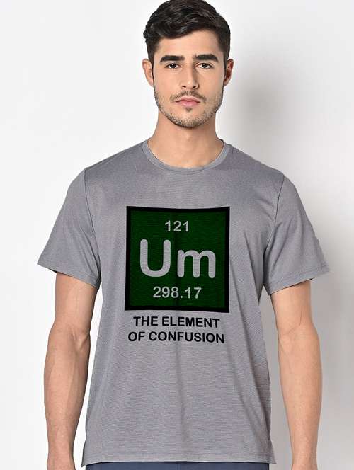men grey round neck regular fit t-shirt - 21842259 -  Standard Image - 0