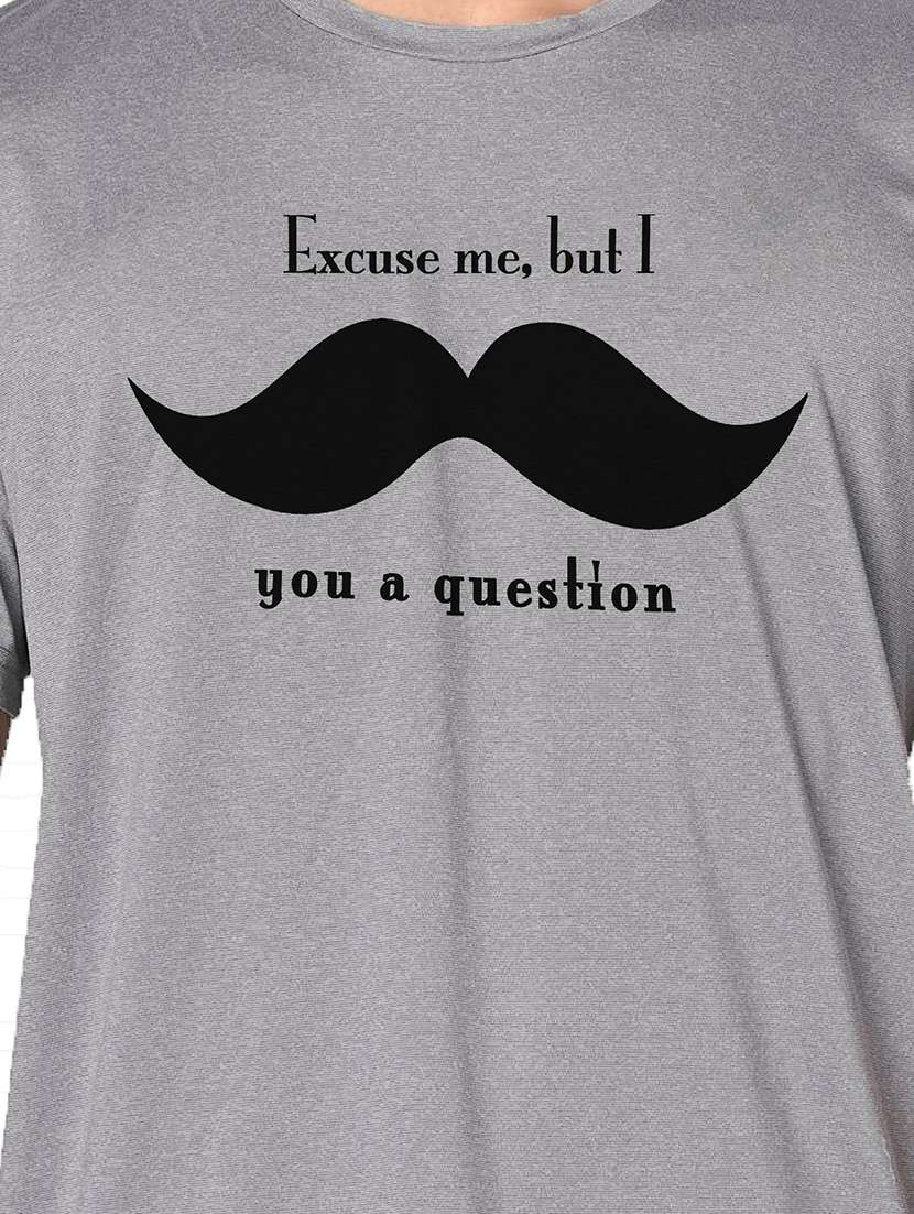 men grey round neck regular fit t-shirt - 21842264 -  Standard Image - 3