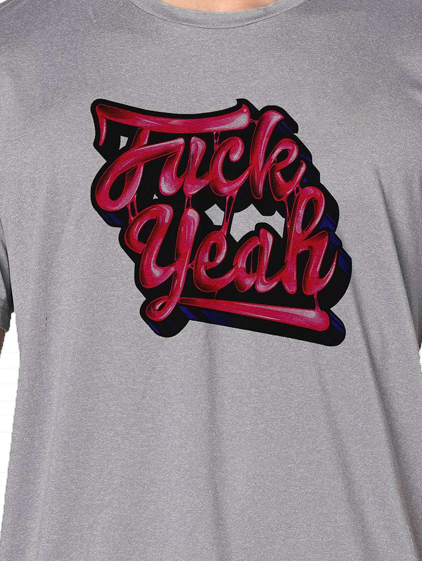 men grey round neck regular fit t-shirt - 21842266 -  Standard Image - 3