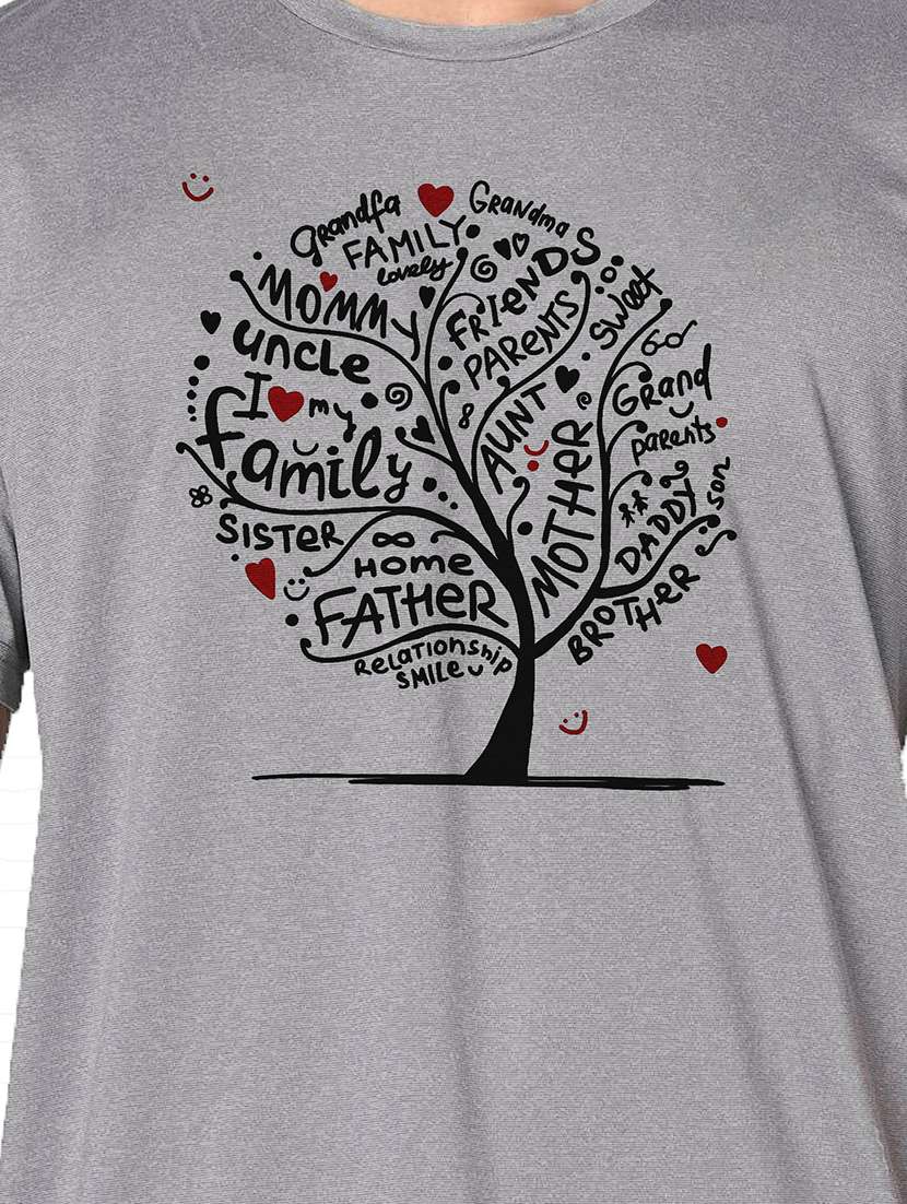 men grey round neck regular fit t-shirt - 21842268 -  Standard Image - 3