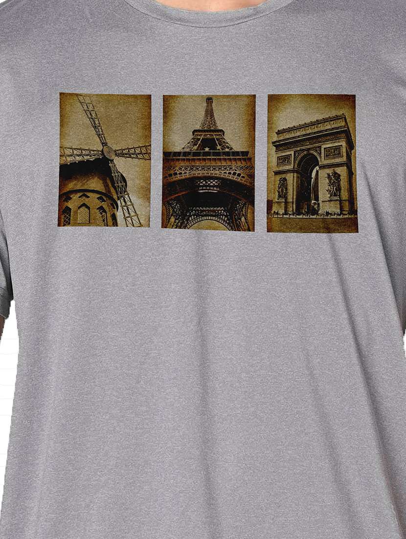 men grey round neck regular fit t-shirt - 21842271 -  Standard Image - 3