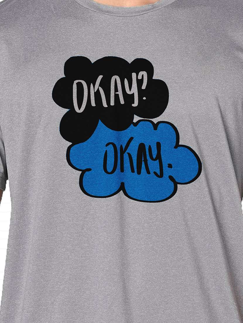 men grey round neck regular fit t-shirt - 21842278 -  Standard Image - 3