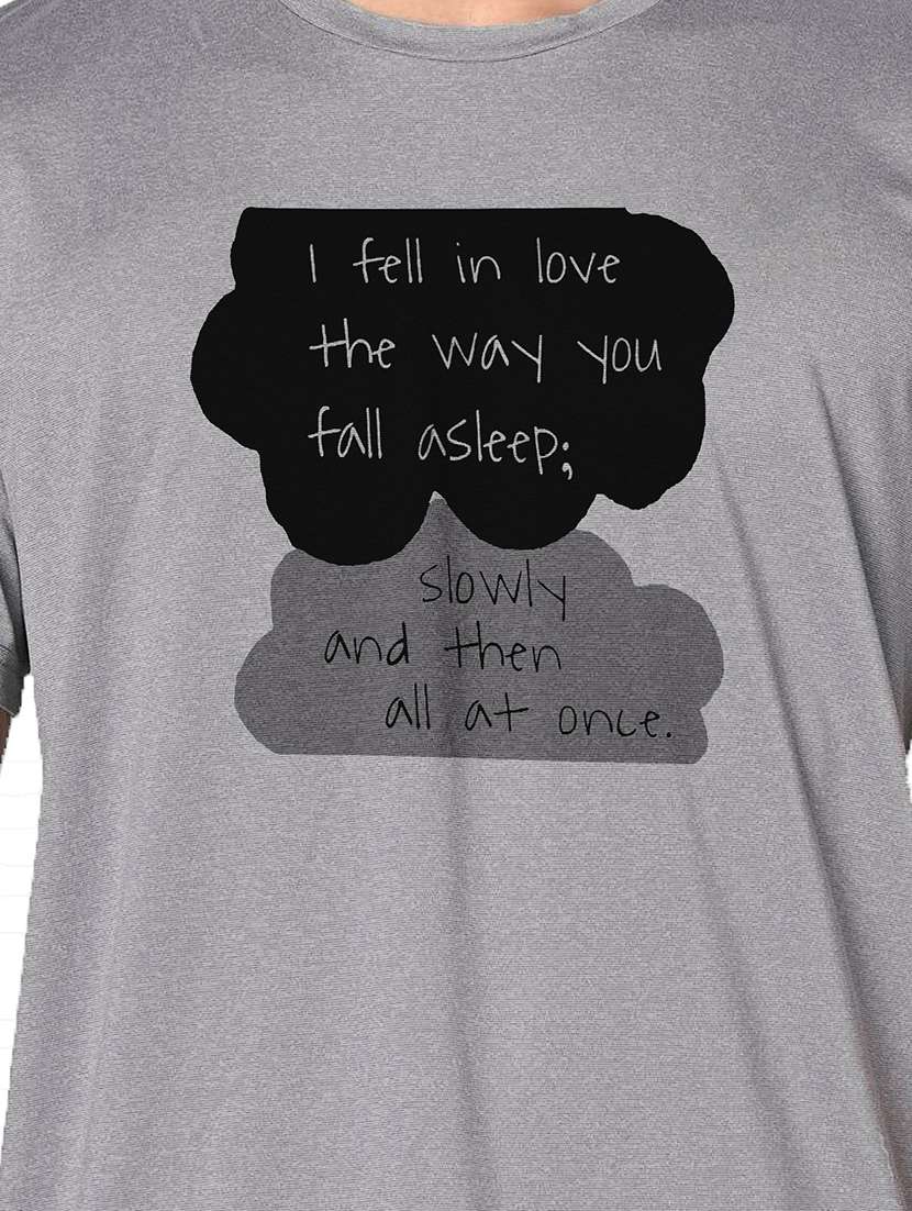 men grey round neck regular fit t-shirt - 21842280 -  Standard Image - 3