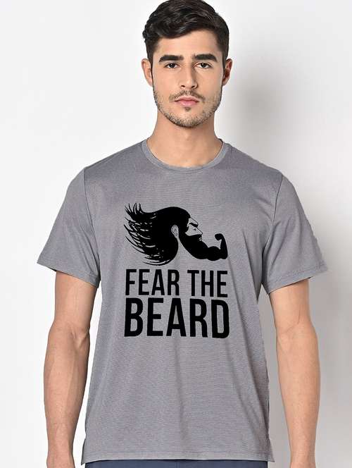 men grey round neck regular fit t-shirt - 21842281 -  Standard Image - 0