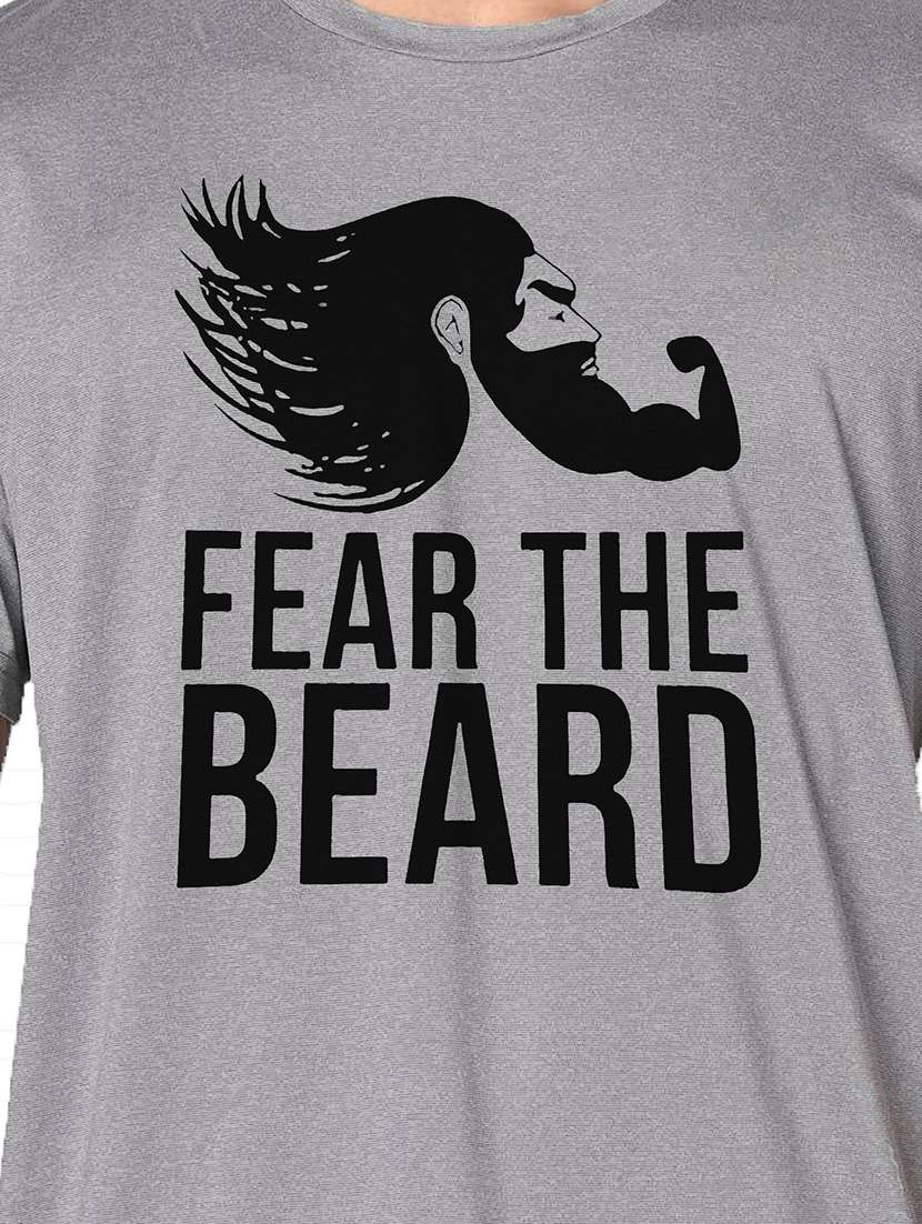 men grey round neck regular fit t-shirt - 21842281 -  Standard Image - 3