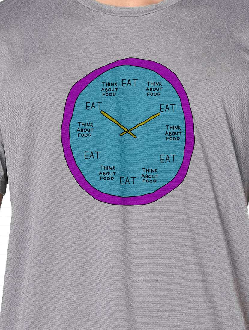 men grey round neck regular fit t-shirt - 21842291 -  Standard Image - 3