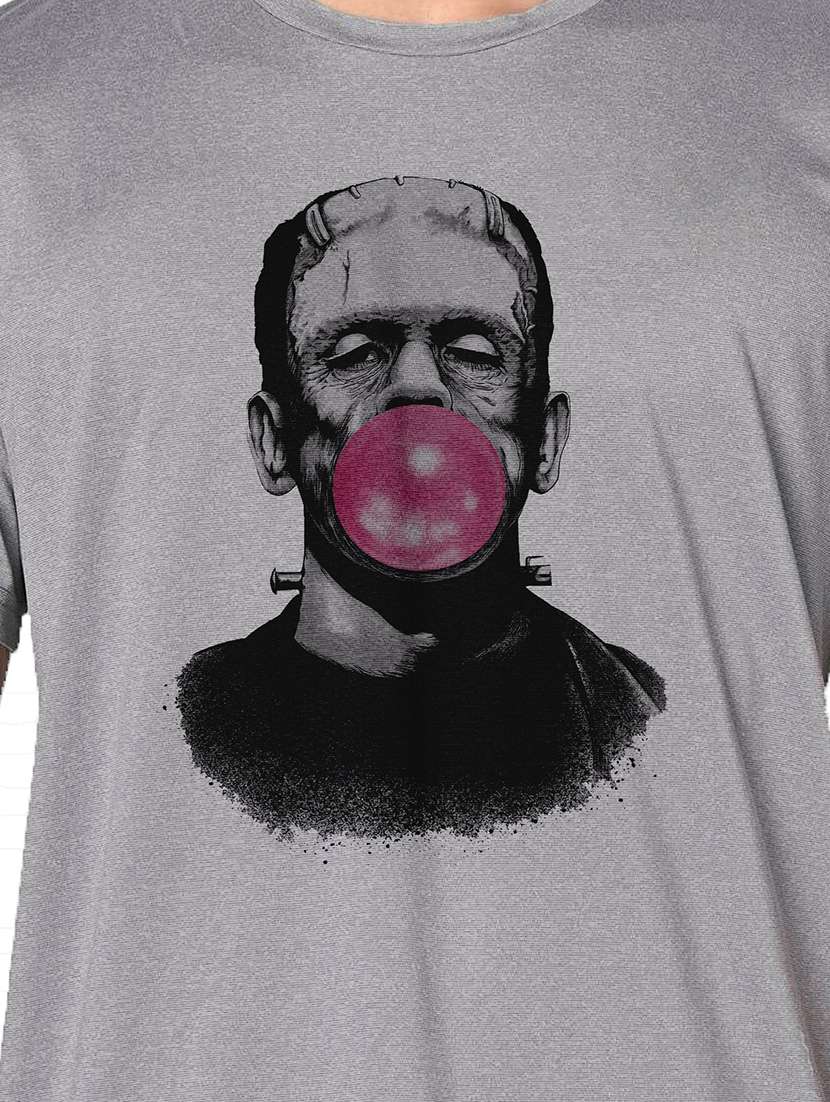 men grey round neck regular fit t-shirt - 21842296 -  Standard Image - 3