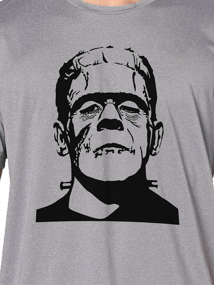 men grey round neck regular fit t-shirt - 21842299 -  Standard Image - 3