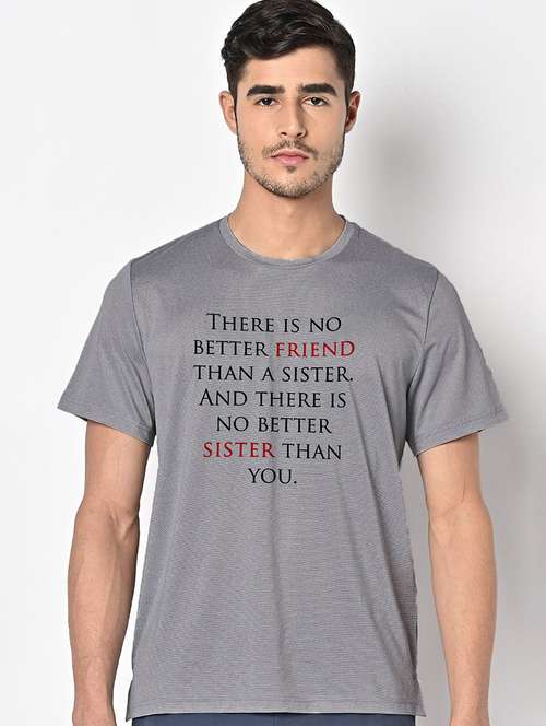 men grey round neck regular fit t-shirt - 21842308 -  Standard Image - 0
