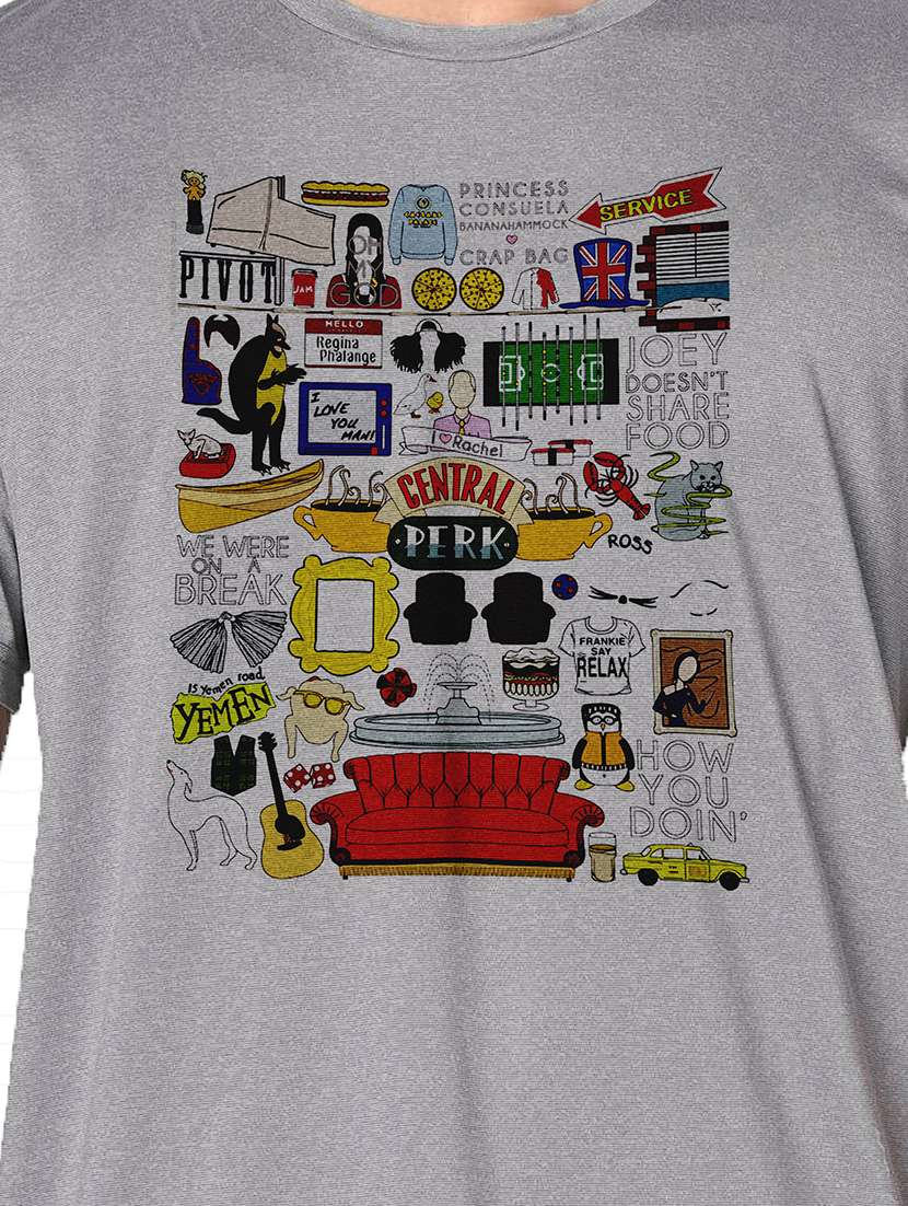 men grey round neck regular fit t-shirt - 21842312 -  Standard Image - 3