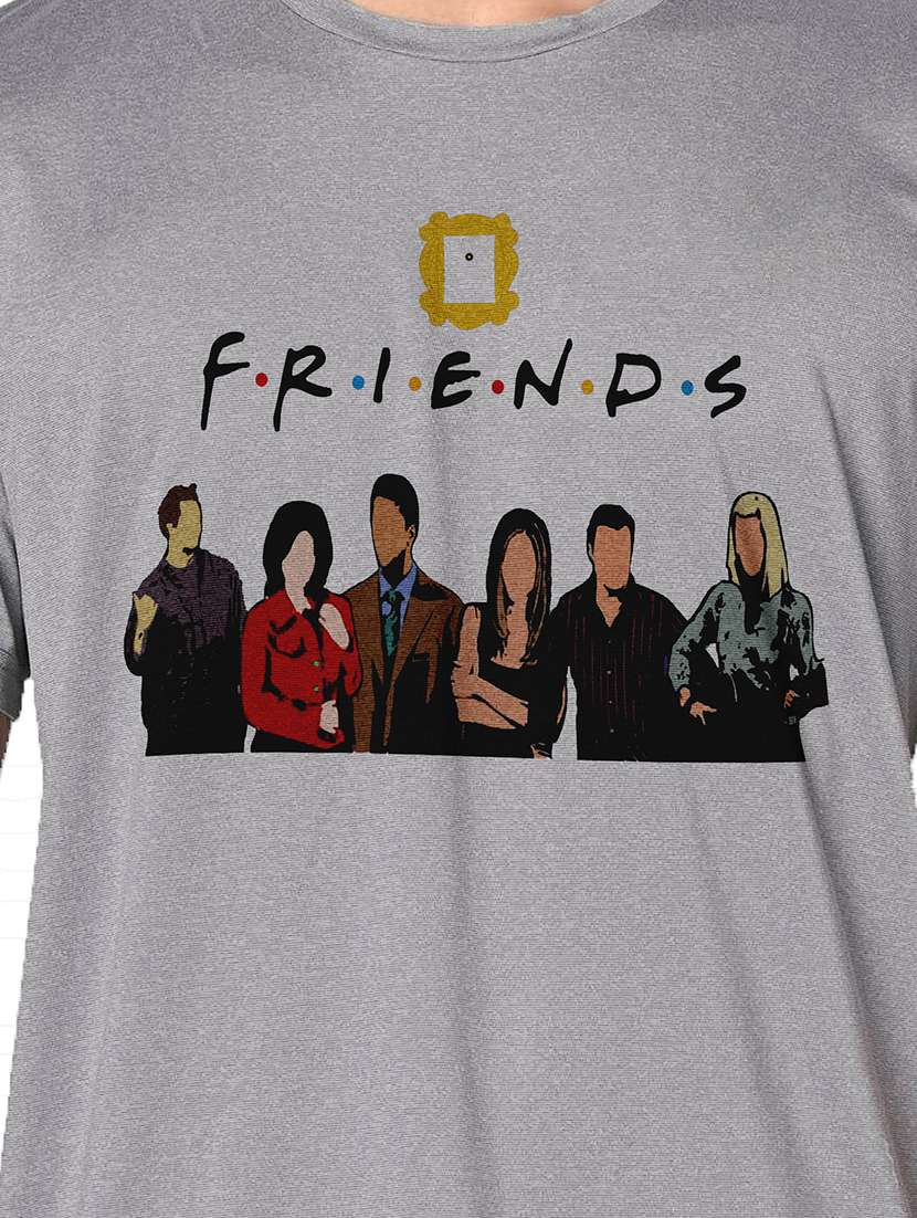 men grey round neck regular fit t-shirt - 21842314 -  Standard Image - 3