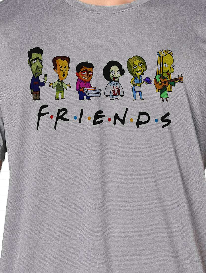 men grey round neck regular fit t-shirt - 21842320 -  Standard Image - 3