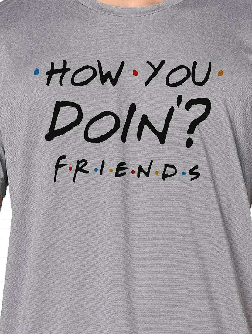 men grey round neck regular fit t-shirt - 21842322 -  Standard Image - 3