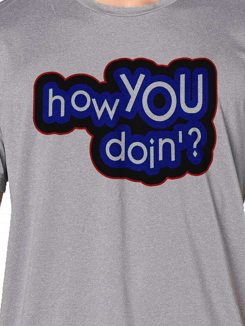 men grey round neck regular fit t-shirt - 21842325 -  Standard Image - 3