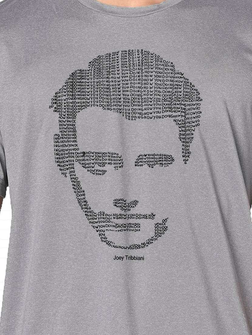 men grey round neck regular fit t-shirt - 21842326 -  Standard Image - 3