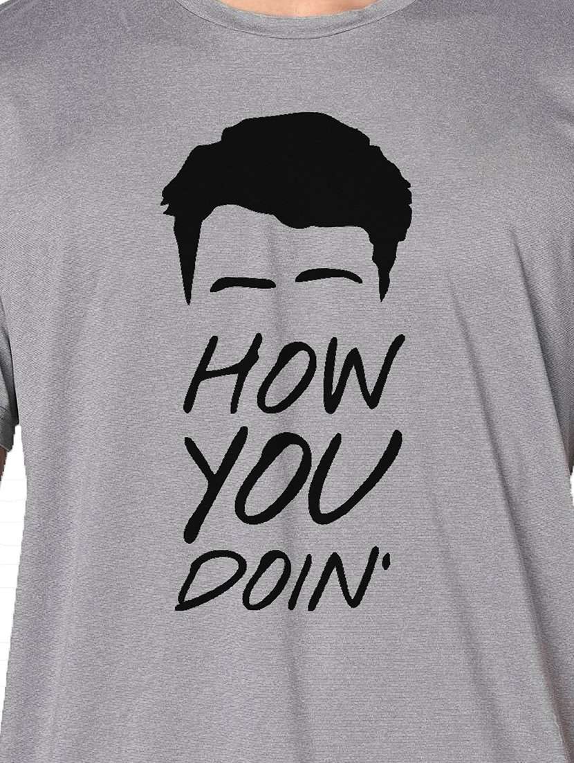 men grey round neck regular fit t-shirt - 21842327 -  Standard Image - 3