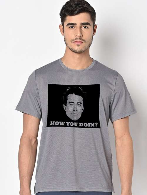 men grey round neck regular fit t-shirt - 21842329 - Standard Image - 0