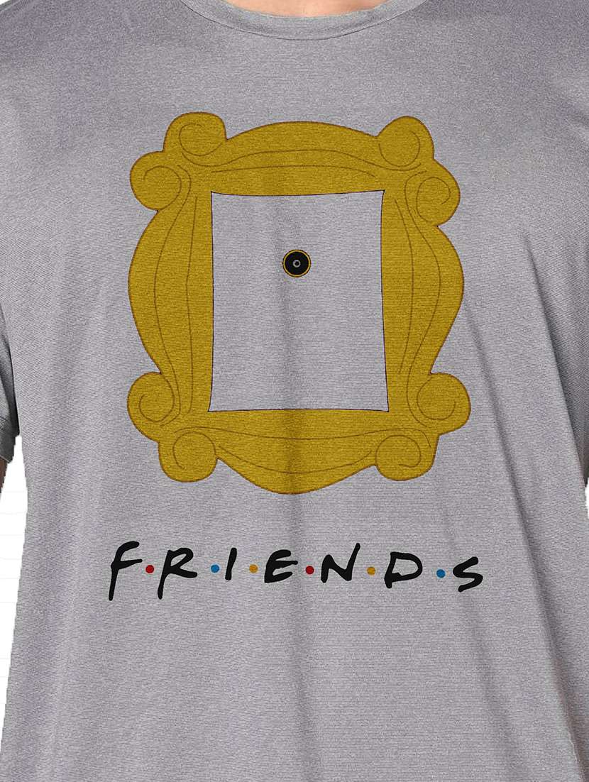 men grey round neck regular fit t-shirt - 21842334 -  Standard Image - 3