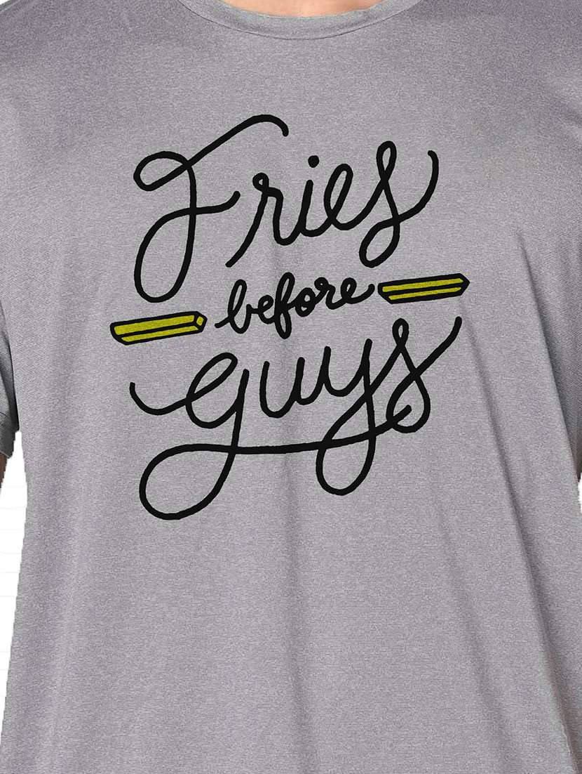 men grey round neck regular fit t-shirt - 21842340 -  Standard Image - 3