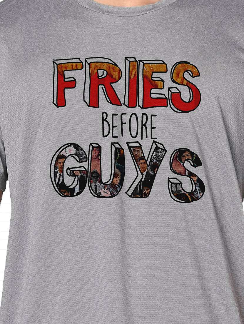 men grey round neck regular fit t-shirt - 21842343 -  Standard Image - 3