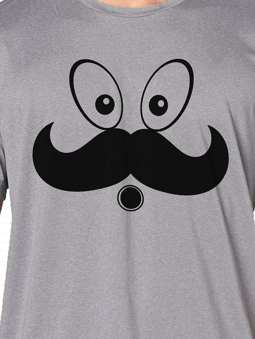 men grey round neck regular fit t-shirt - 21842345 -  Standard Image - 3