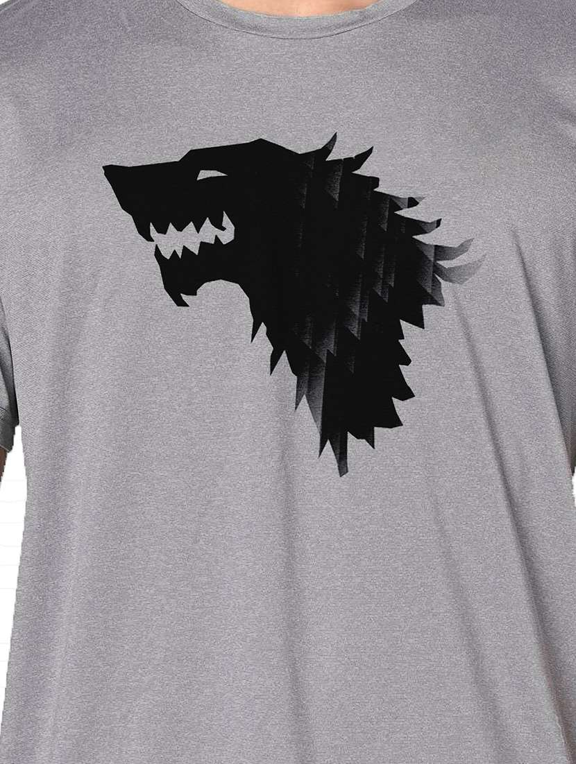 men grey round neck regular fit t-shirt - 21842359 -  Standard Image - 3