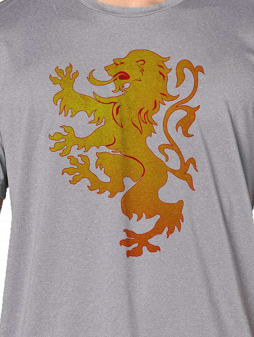 men grey round neck regular fit t-shirt - 21842362 -  Standard Image - 3