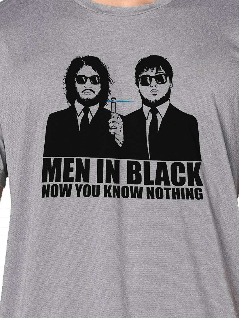 men grey round neck regular fit t-shirt - 21842363 -  Standard Image - 3