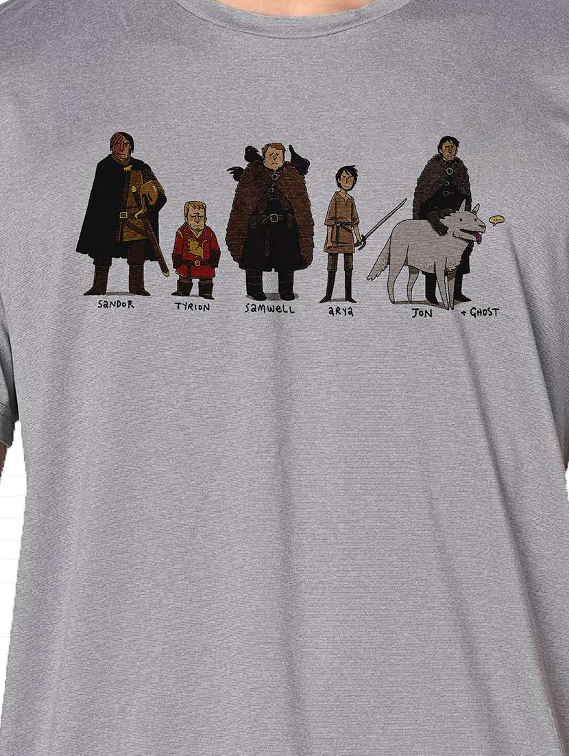 men grey round neck regular fit t-shirt - 21842366 -  Standard Image - 3