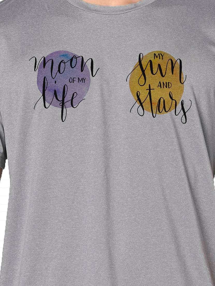 men grey round neck regular fit t-shirt - 21842369 -  Standard Image - 3