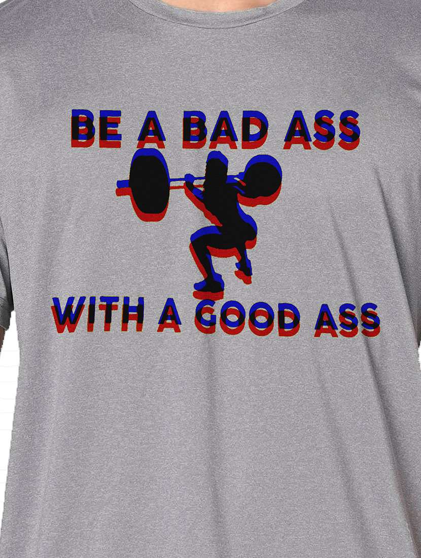 men grey round neck regular fit t-shirt - 21842372 -  Standard Image - 3