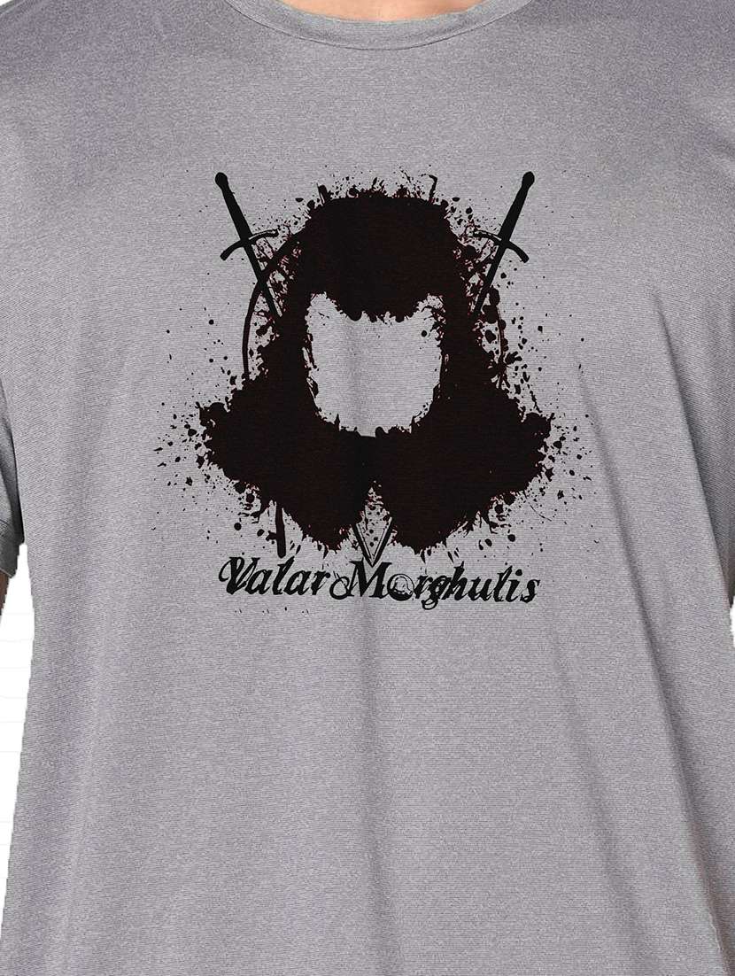 men grey round neck regular fit t-shirt - 21842377 -  Standard Image - 3