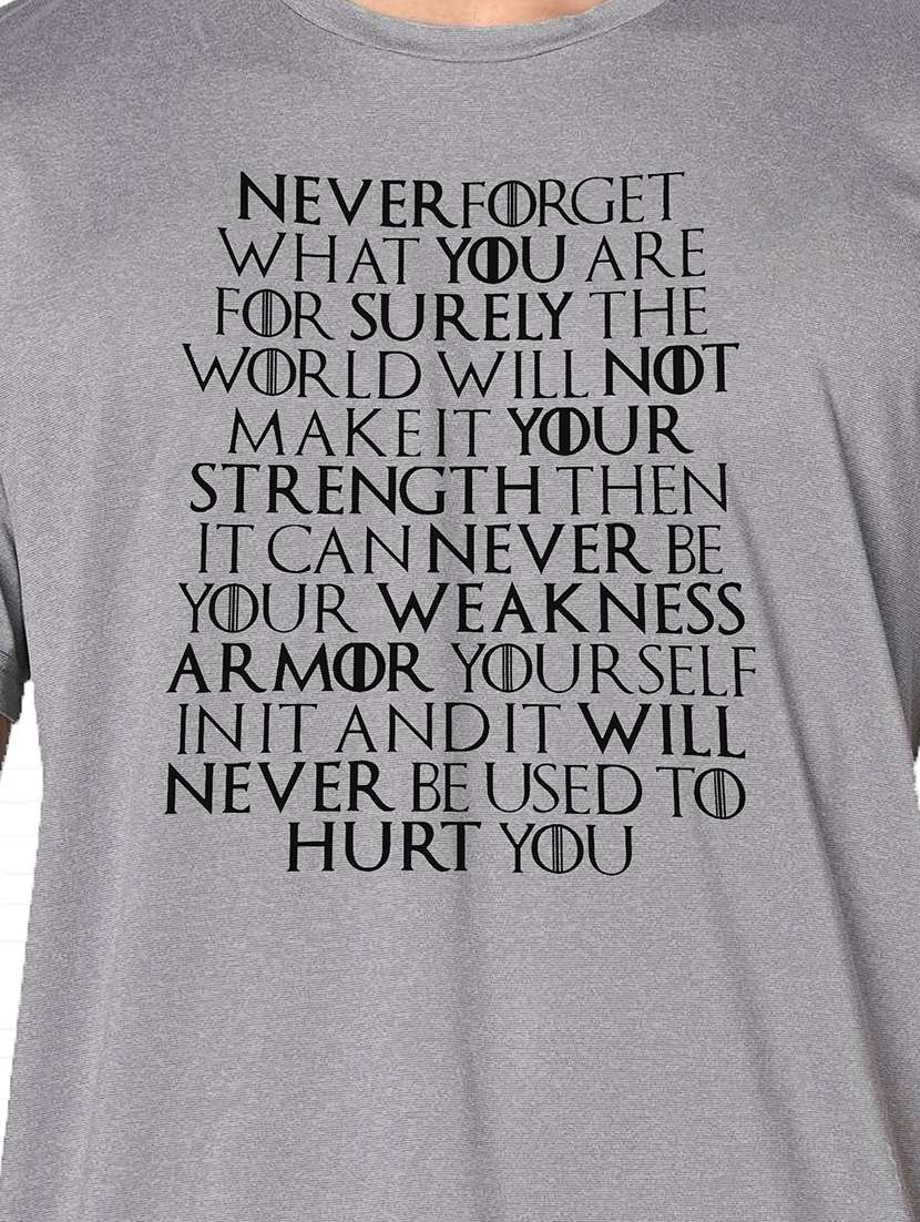 men grey round neck regular fit t-shirt - 21842379 -  Standard Image - 3