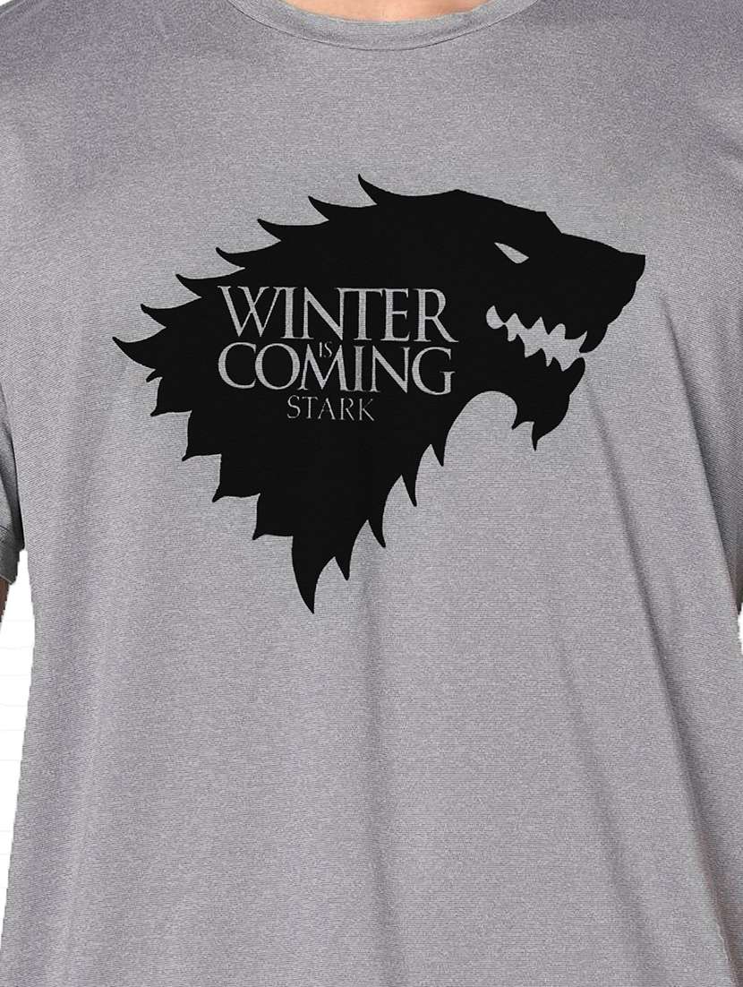 men grey round neck regular fit t-shirt - 21842380 -  Standard Image - 3