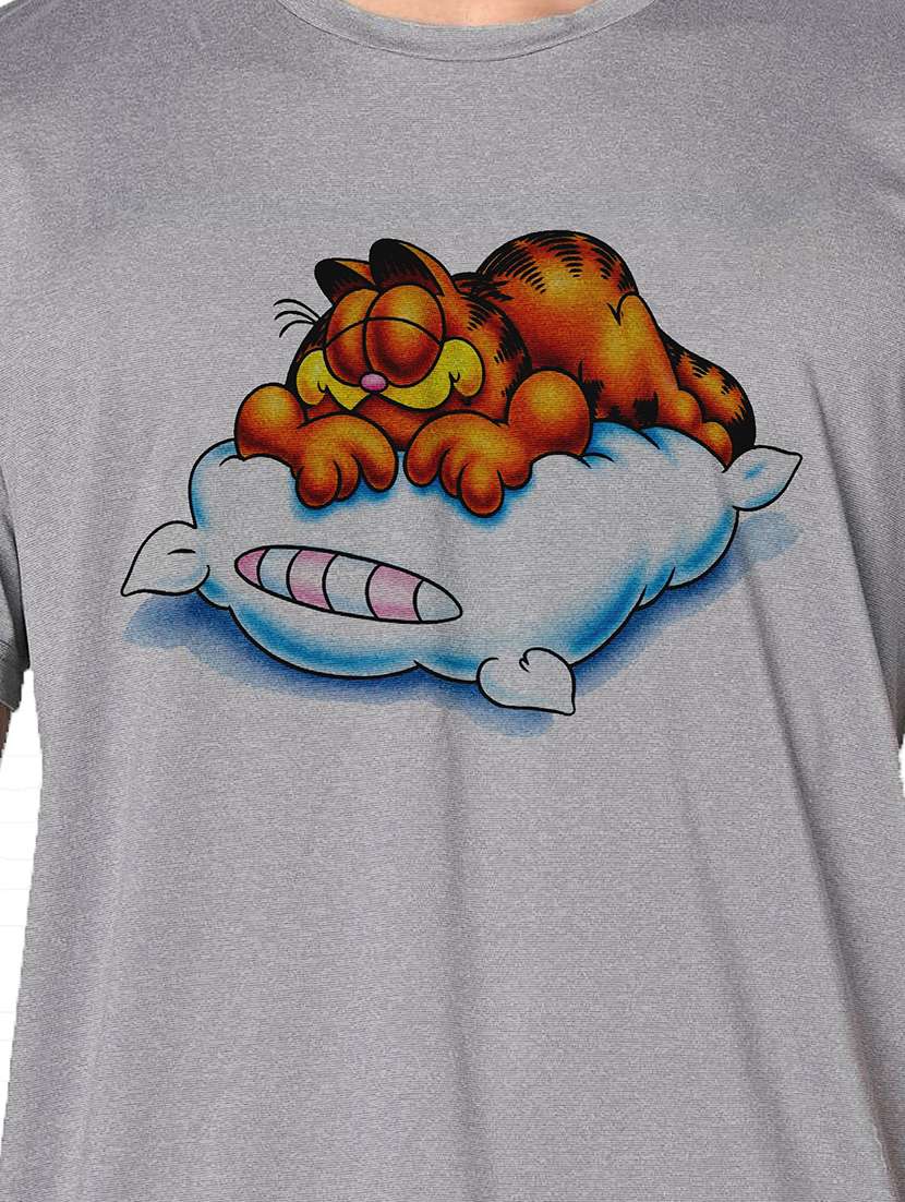 men grey round neck regular fit t-shirt - 21842392 -  Standard Image - 3